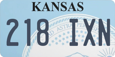 KS license plate 218IXN