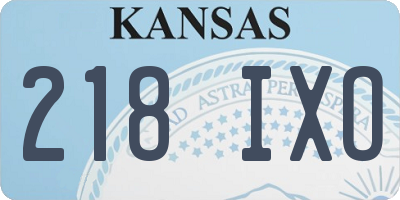KS license plate 218IXO