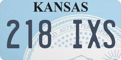 KS license plate 218IXS