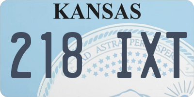 KS license plate 218IXT
