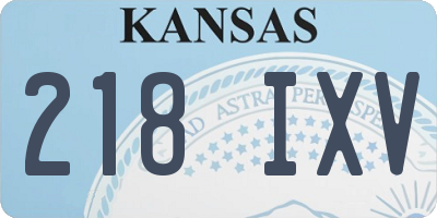 KS license plate 218IXV
