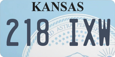 KS license plate 218IXW