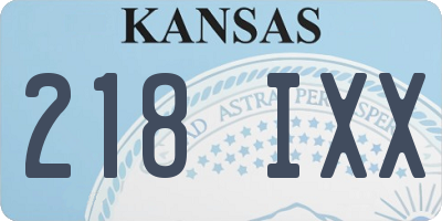 KS license plate 218IXX