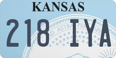 KS license plate 218IYA