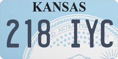 KS license plate 218IYC