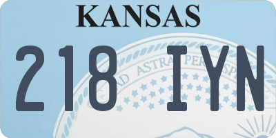 KS license plate 218IYN