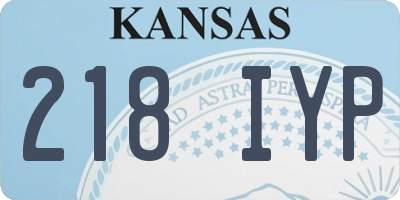 KS license plate 218IYP