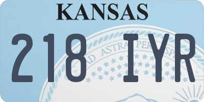 KS license plate 218IYR