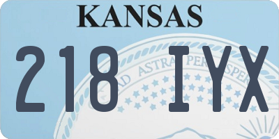 KS license plate 218IYX