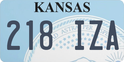 KS license plate 218IZA