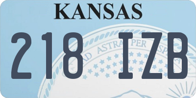 KS license plate 218IZB