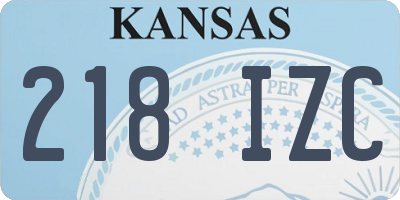 KS license plate 218IZC