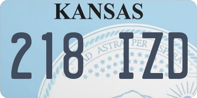 KS license plate 218IZD