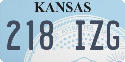 KS license plate 218IZG