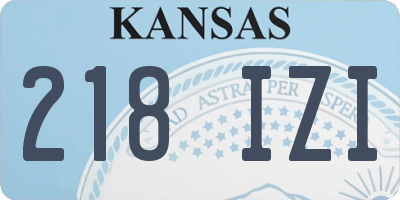 KS license plate 218IZI