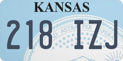 KS license plate 218IZJ