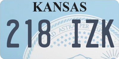 KS license plate 218IZK