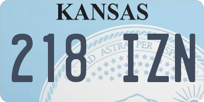 KS license plate 218IZN