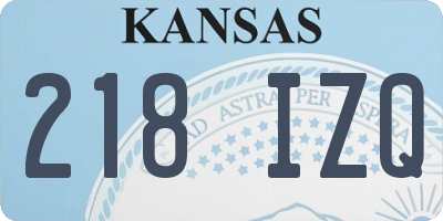 KS license plate 218IZQ