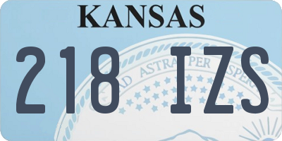 KS license plate 218IZS