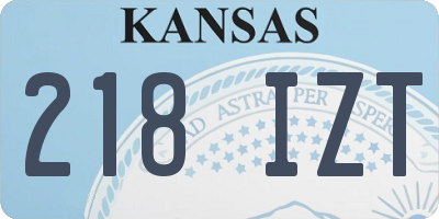 KS license plate 218IZT
