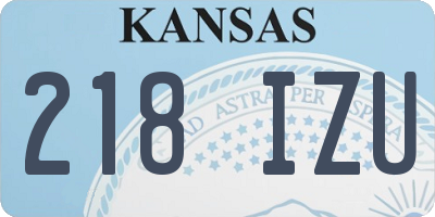 KS license plate 218IZU