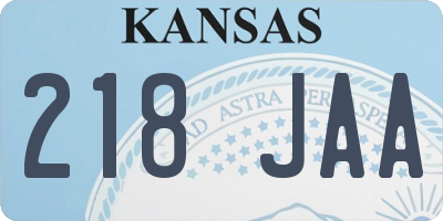 KS license plate 218JAA
