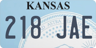 KS license plate 218JAE