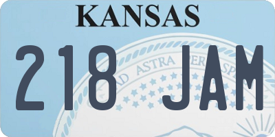 KS license plate 218JAM