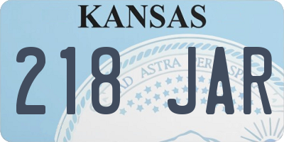 KS license plate 218JAR