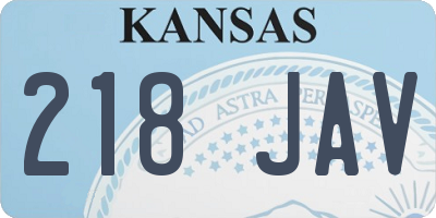 KS license plate 218JAV