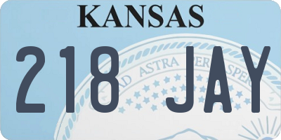 KS license plate 218JAY