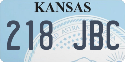 KS license plate 218JBC