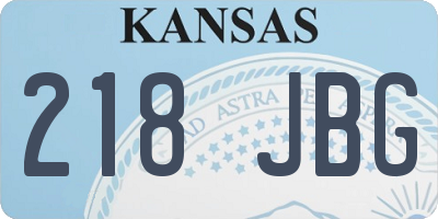 KS license plate 218JBG