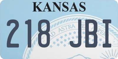 KS license plate 218JBI