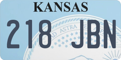 KS license plate 218JBN