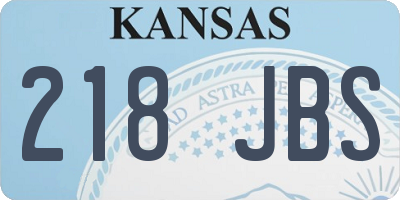 KS license plate 218JBS