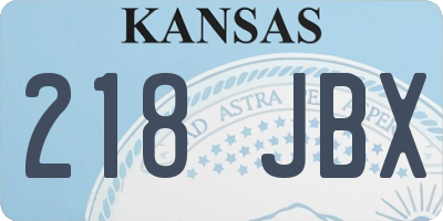 KS license plate 218JBX