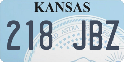 KS license plate 218JBZ