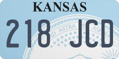 KS license plate 218JCD