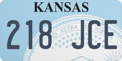 KS license plate 218JCE
