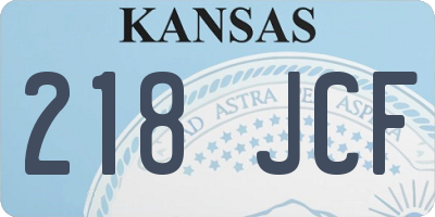 KS license plate 218JCF