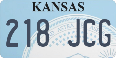 KS license plate 218JCG