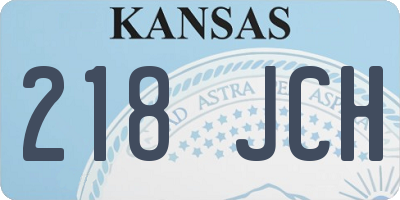 KS license plate 218JCH