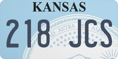 KS license plate 218JCS