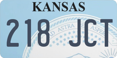KS license plate 218JCT