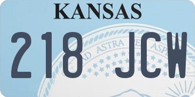 KS license plate 218JCW