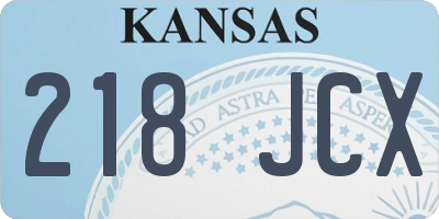 KS license plate 218JCX
