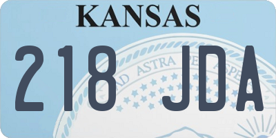 KS license plate 218JDA