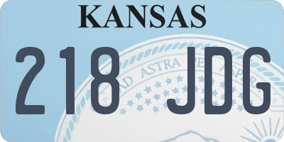 KS license plate 218JDG